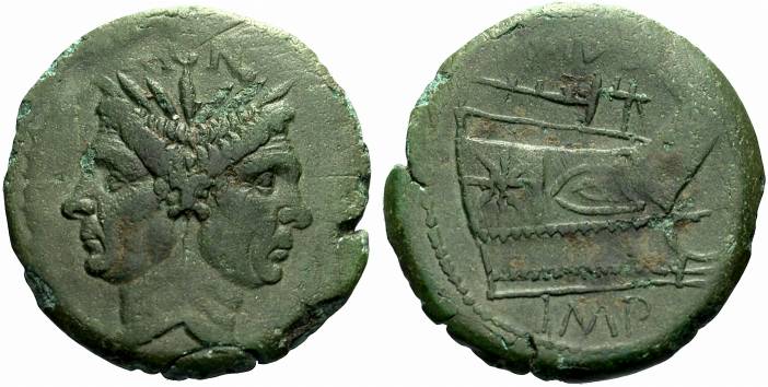 pompeia roman coin as